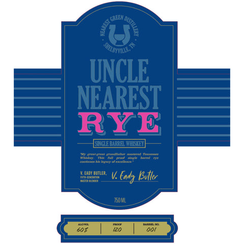 Uncle Nearest Full Proof Single Barrel Rye Whiskey - Goro's Liquor