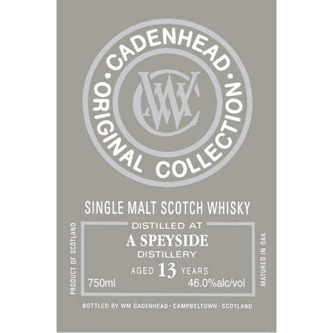 WM Cadenhead Original Collection 13 Year Old A Speyside Distillery - Goro's Liquor