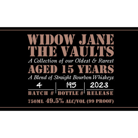 Widow Jane The Vaults 15 Year Old 2023 Release - Goro's Liquor