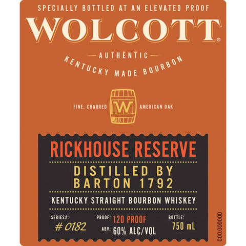 Wolcott Rickhouse Reserve Kentucky Straight Bourbon - Goro's Liquor