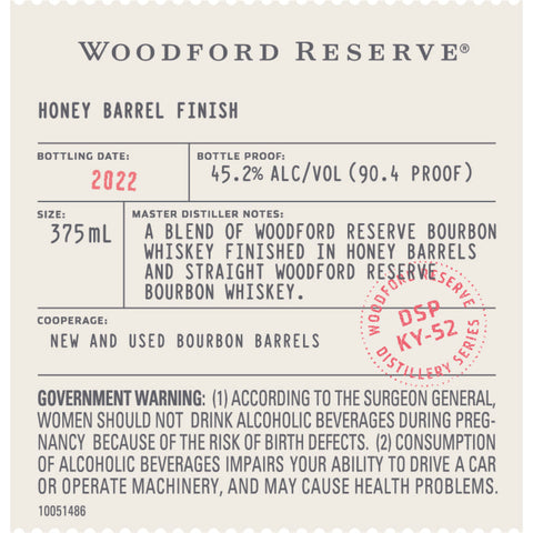 Woodford Reserve Honey Barrel Finish Bourbon - Goro's Liquor