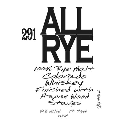 291 All Rye Colorado Rye - Goro's Liquor