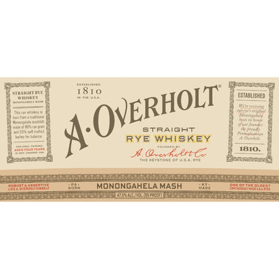 A. Overholt Monongahela Mash Straight Rye - Goro's Liquor