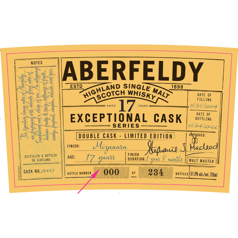 Aberfeldy 17 Year Old Exceptional Cask Series Mizunara Finish - Goro&