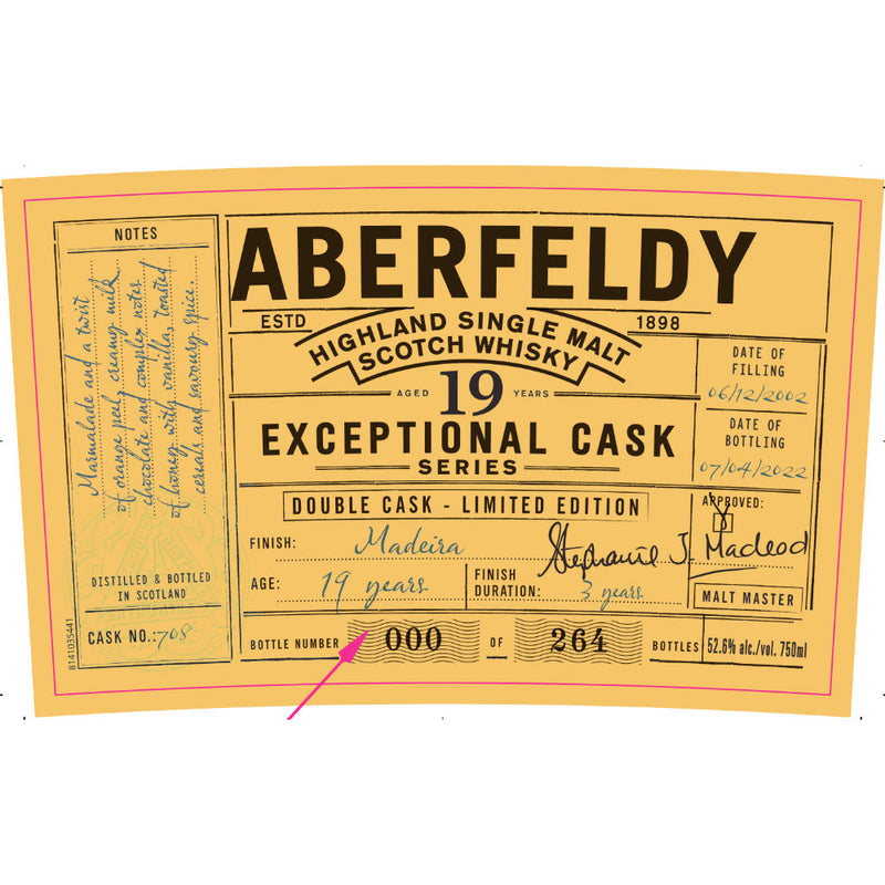 Aberfeldy 19 Year Old Exceptional Cask Series Madeira Finish - Goro&