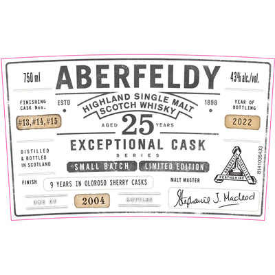Aberfeldy 25 Year Old Exceptional Cask Series - Goro's Liquor