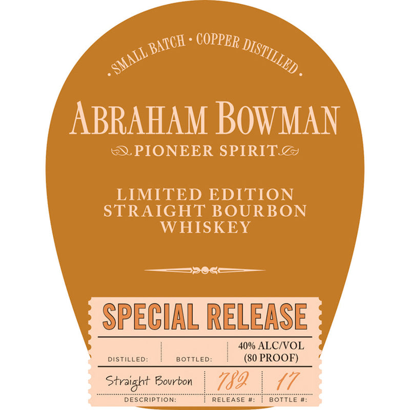 Abraham Bowman Special Release Straight Bourbon - Goro&