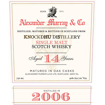 Alexander Murray Knockdhu Distillery 14 Year Old - Goro's Liquor