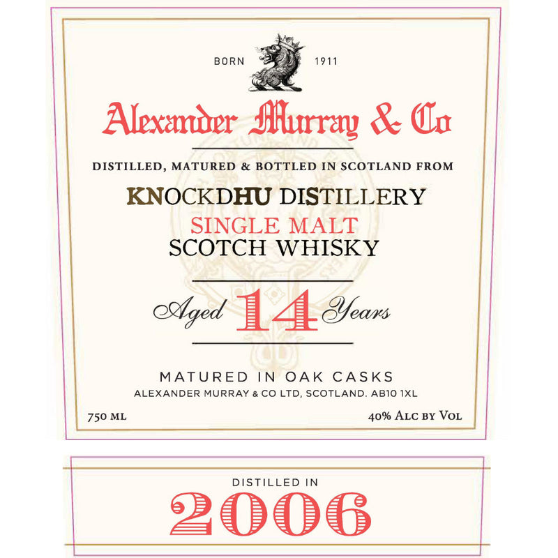 Alexander Murray Knockdhu Distillery 14 Year Old - Goro&