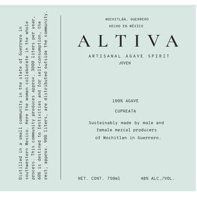 Altiva Cupreata Joven Agave Spirit - Goro's Liquor