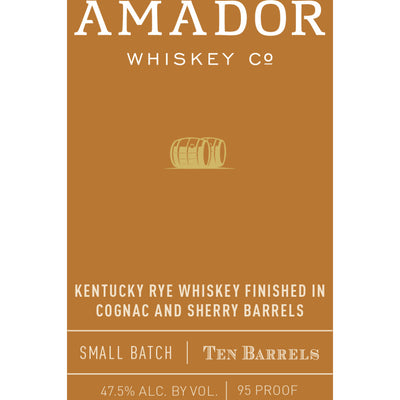 Amador Kentucky Rye Finished in Cognac and Sherry Barrels - Goro's Liquor