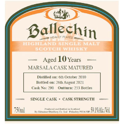 Ballechin Marsala Cask Matured Single Malt Scotch 10 Year Old - Goro's Liquor