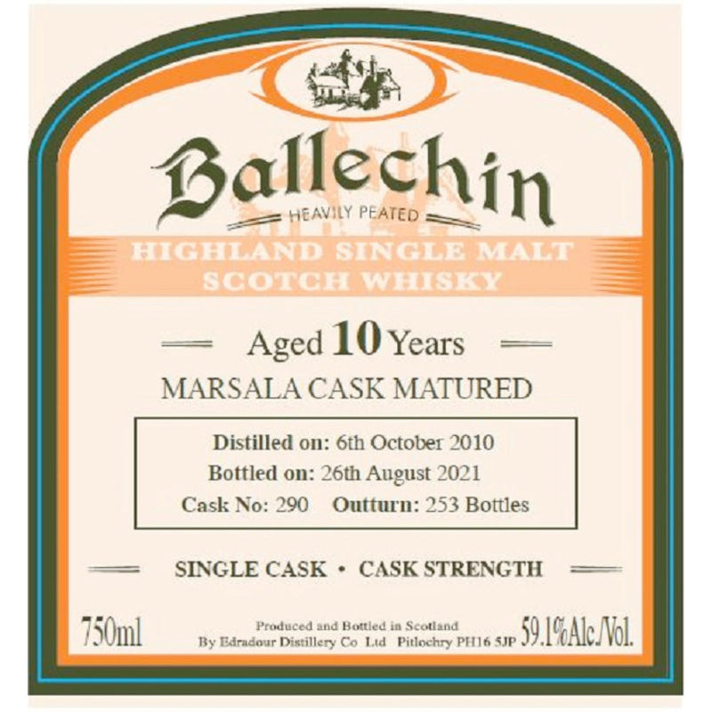 Ballechin Marsala Cask Matured Single Malt Scotch 10 Year Old - Goro&