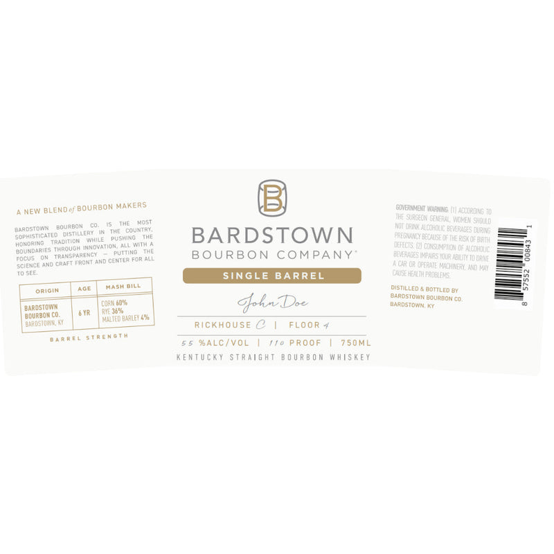 Bardstown Bourbon 6 Year Old Single Barrel Straight Bourbon - Goro&