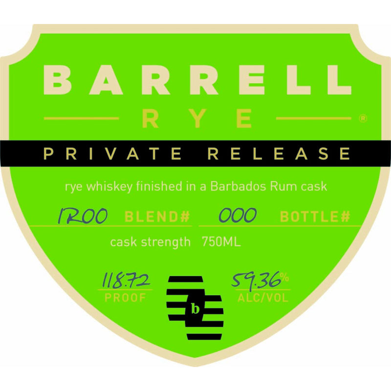 Barrell Rye Private Release Barbados Rum Cask Finished - Goro&