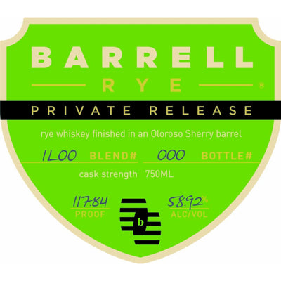 Barrell Rye Private Release Oloroso Sherry Barrel Finished - Goro's Liquor