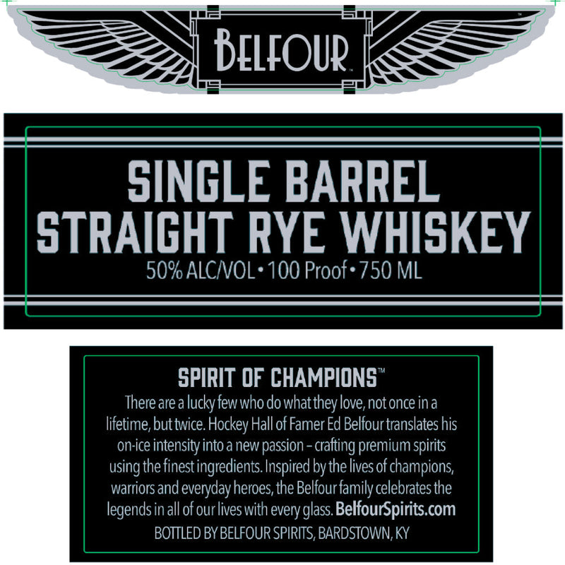 Belfour Single Barrel Straight Rye Whiskey By Ed Belfour - Goro&