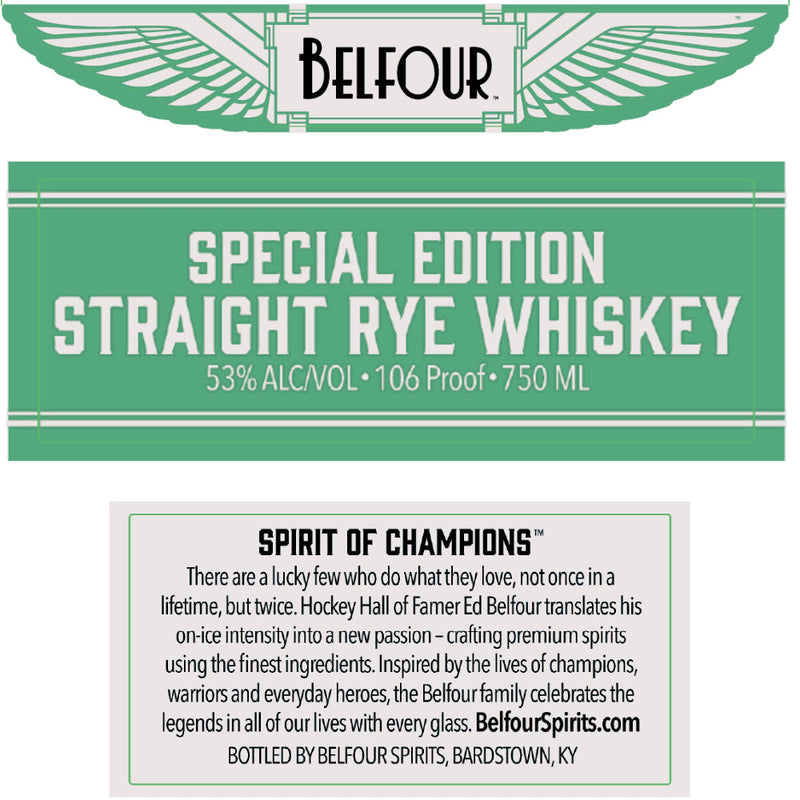 Belfour Special Edition Straight Rye Whiskey By Ed Belfour - Goro&