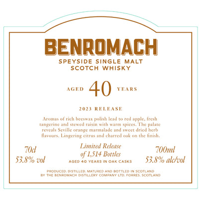 Benromach 40 Year Old 2023 Release - Goro's Liquor