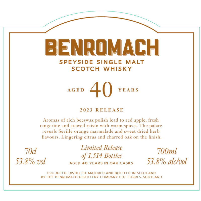 Benromach 40 Year Old 2023 Release - Goro&