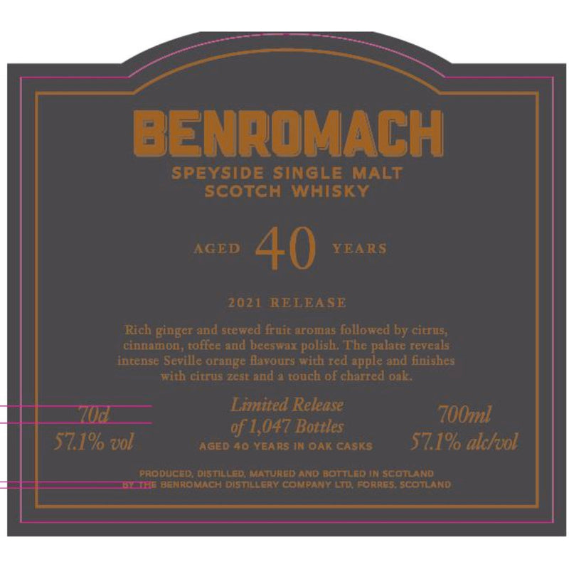 Benromach 40 Year Single Malt Scotch 2021 Release - Goro&