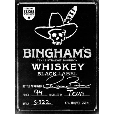 Bingham’s Bourbon Black A Certified Texas Whiskey™ by Ryan Bingham - Goro's Liquor