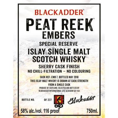 Blackadder Peat Reek Embers Special Reserve - Goro's Liquor