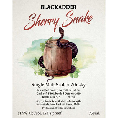 Blackadder Sherry Snake Single Malt Scotch - Goro's Liquor
