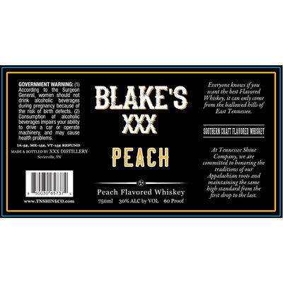 Blake’s XXX Peach Flavored Whiskey - Goro's Liquor