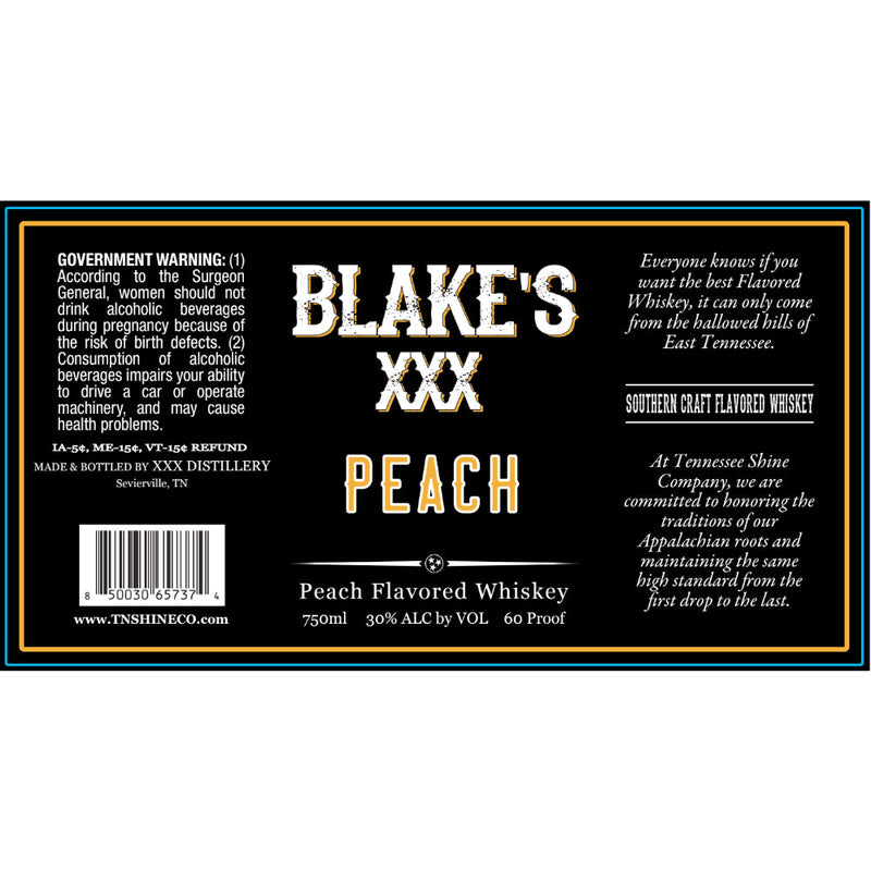 Blake’s XXX Peach Flavored Whiskey - Goro&