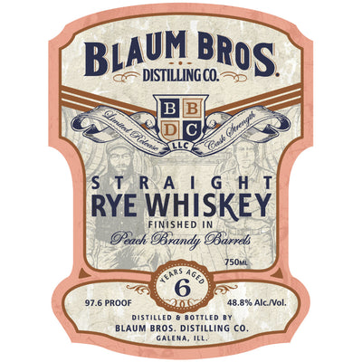Blaum Bros 6 Year Old Straight Rye Finished in Peach Brandy Barrels - Goro's Liquor