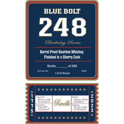 Blue Bolt 248 Birthday Series Barrel Proof Bourbon Finished in Sherry Cask - Goro's Liquor