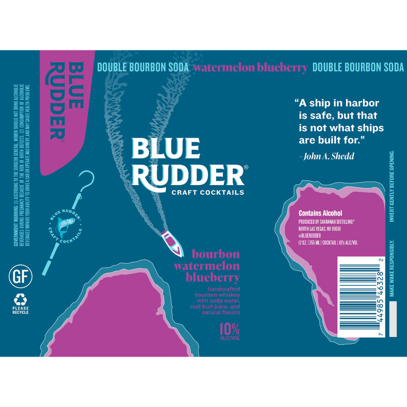 Blue Rudder Bourbon Watermelon Blueberry Cocktail - Goro&