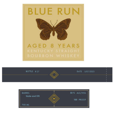 Blue Run 8 Year Old Sizzle and STK Straight Bourbon - Goro's Liquor