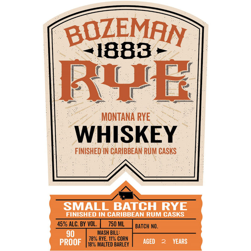 Bozeman 1883 Small Batch Straight Rye Finished in Rum Casks - Goro&