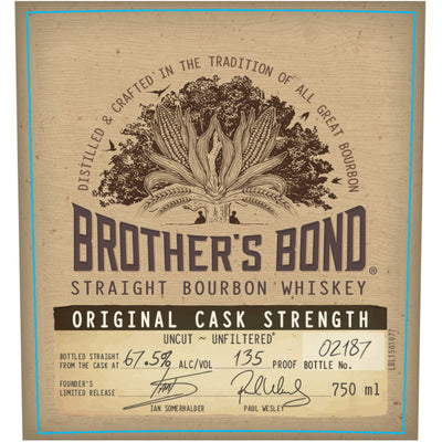 Brother's Bond Cask Strength Bourbon 135 Proof By Ian Somerhalder & Paul Wesley - Goro's Liquor