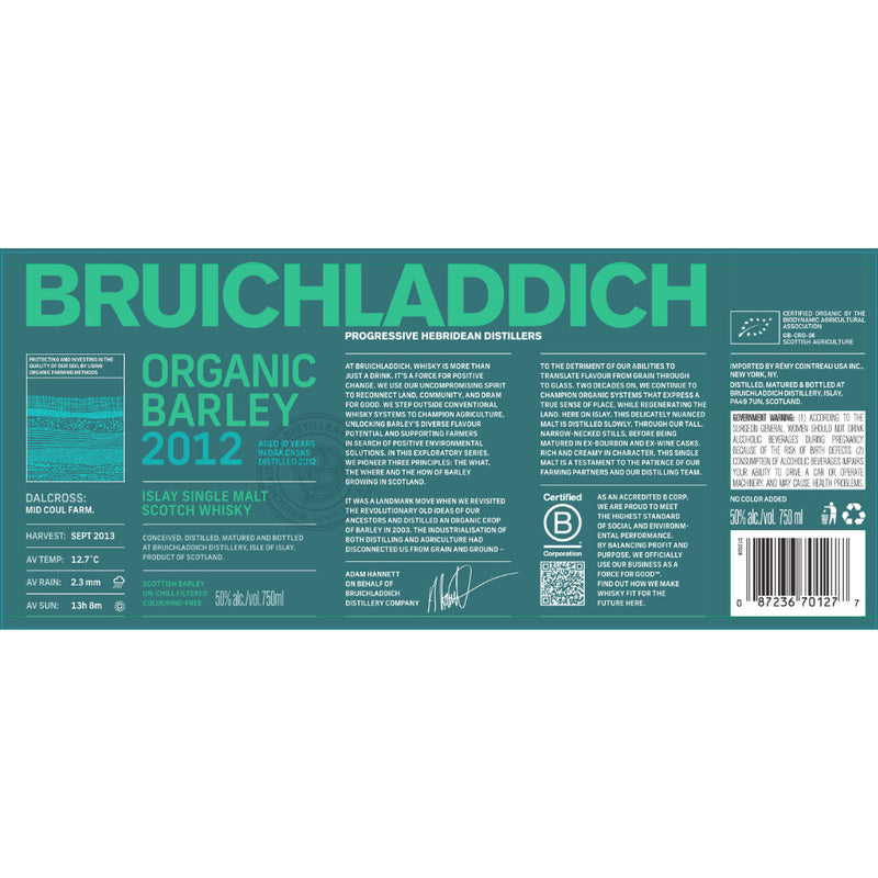Bruichladdich Organic Barley 2012 - Goro&