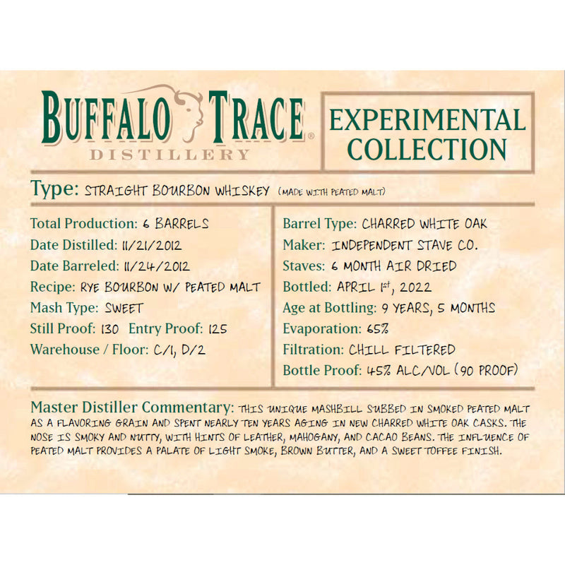 Buffalo Trace Experimental Collection Peated Bourbon - Goro&