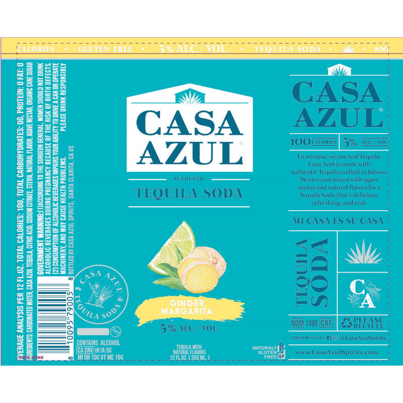 Casa Azul Ginger Margarita Tequila Soda 4pk - Goro&