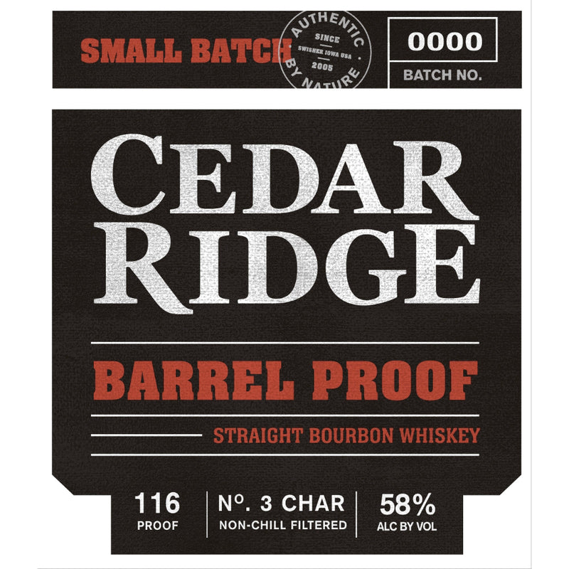 Cedar Ridge Small Batch Barrel Proof Straight Bourbon - Goro&