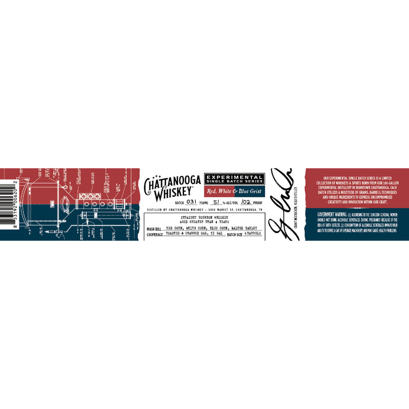 Chattanooga Whiskey Experimental Single Batch 31 Red, White & Blue Grist - Goro&