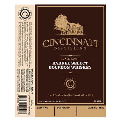 Cincinnati Distilling Small Batch Barrel Select Bourbon - Goro's Liquor