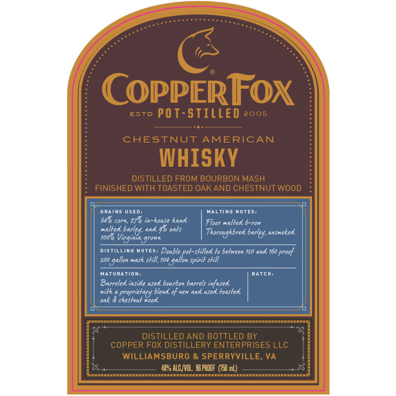 Copper Fox Chestnut American Whisky - Goro&