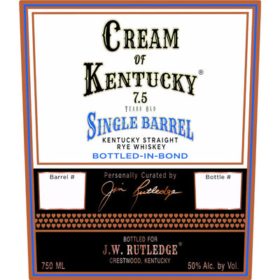 Cream of Kentucky 7.5 Year Old Single Barrel Bottled in Bond Straight Rye - Goro's Liquor