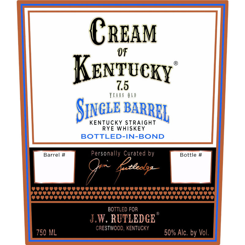 Cream of Kentucky 7.5 Year Old Single Barrel Bottled in Bond Straight Rye - Goro&