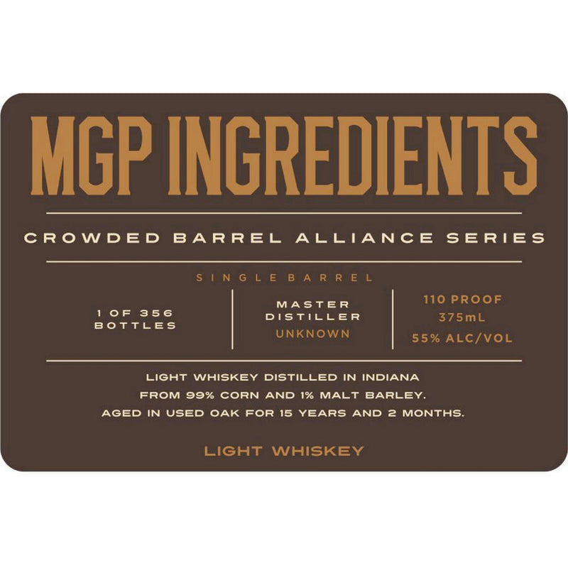 Crowded Barrel Alliance Series MGP Ingredients Light Whiskey - Goro&