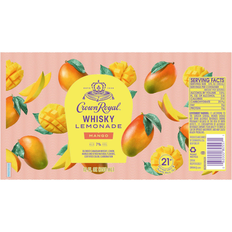 Crown Royal Whisky Lemonade Mango Canned Cocktail - Goro&