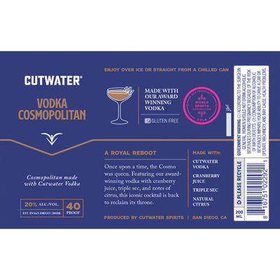 Cutwater Vodka Cosmopolitan 12pk - Goro's Liquor