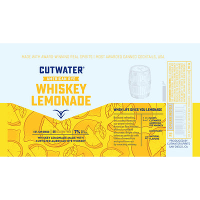 Cutwater Whiskey Lemonade Canned Cocktail - Goro's Liquor