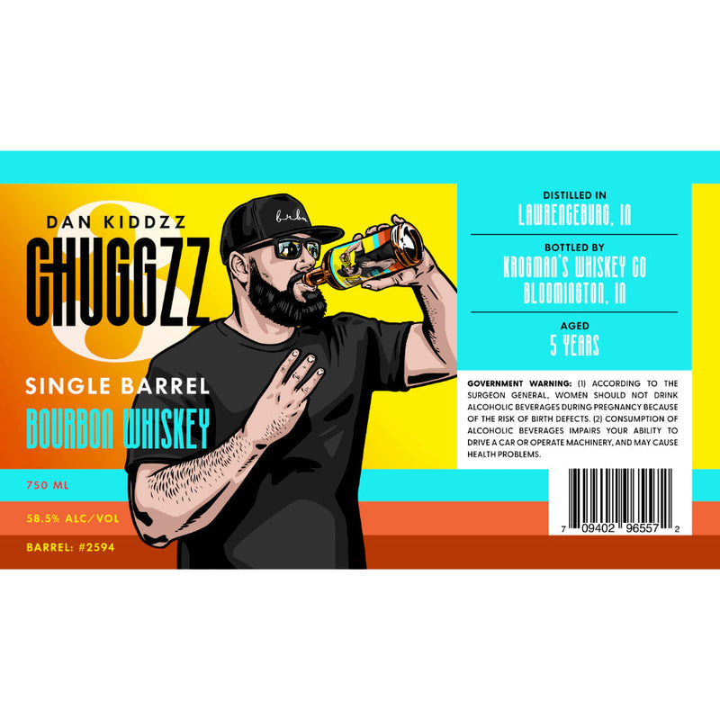 Dan Kiddzz Chuggzz 5 Year Old Single Barrel Bourbon Whiskey - Goro&